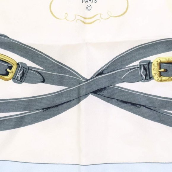 Auth HERMES Carre 90 BRIDES de GALA Scarf Light Blue/Multicolor Silk - Picture 8 of 10